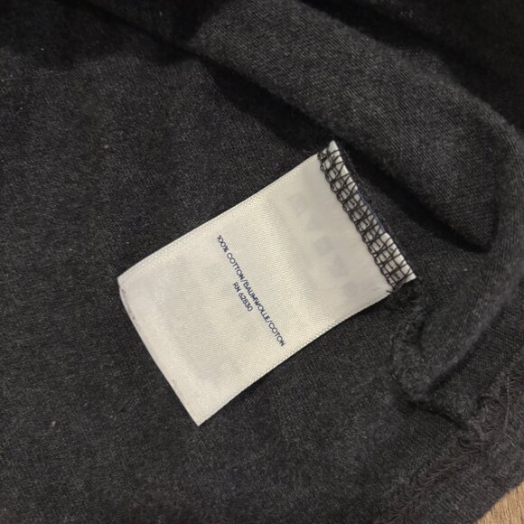 Lands' End - Short Sleeve Super-T Henley Shirt, Dark Charcoal Heather - Picture 3 of 4